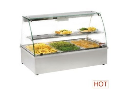  HorecaTraders Vitrine chauffante en acier inoxydable | Série de luxe 
