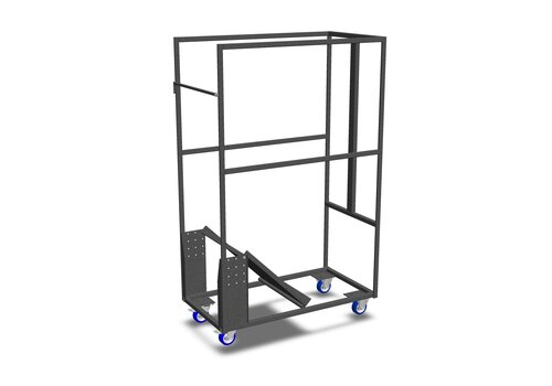  HorecaTraders Universal transport trolley, steel, gray | 10-19 seats | 100 mm wheels 