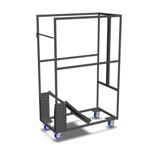  HorecaTraders Universal transport trolley, steel, gray | 10-19 seats | 100 mm wheels 