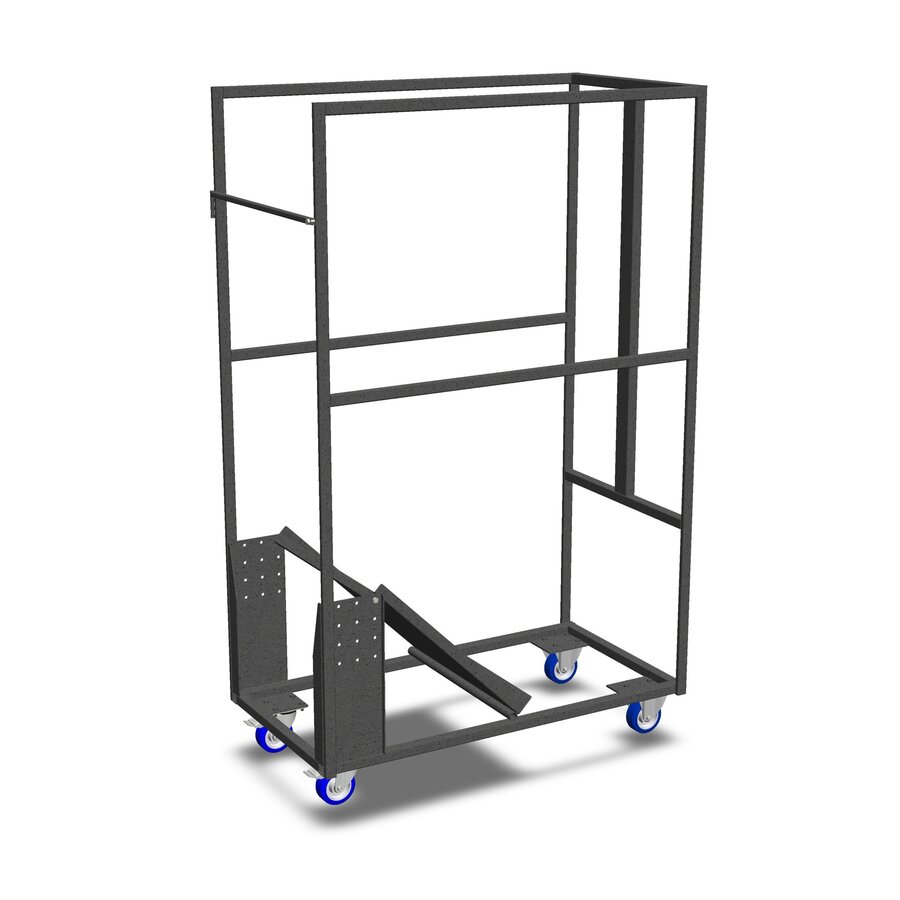 Universele transportkar staal grijs | 10-19 stoelen | 100 mm wielen
