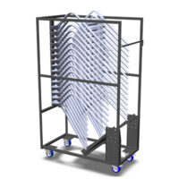 Universele transportkar staal grijs | 10-19 stoelen | 100 mm wielen