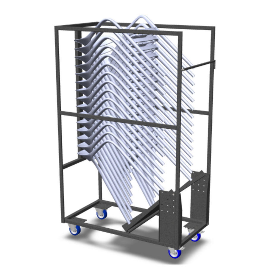 Universal transport trolley, steel, gray | 10-19 seats | 100 mm wheels