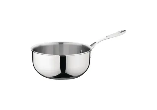  HorecaTraders Vogue roestvrij staal & aluminium drielaagse geflarede sauteerpan 20cm 