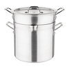 HorecaTraders aluminium pan met au bain marie inzet | 10L | 27,5(Ø)cm