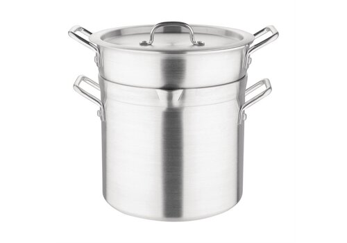 Vogue Vogue Aluminiumpfanne mit Bain-Marie-Einsatz 10L   Vogue Vogue Aluminiumpfanne mit Bain-Marie-Einsatz 10L