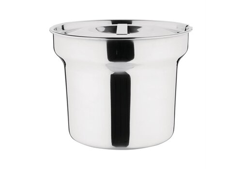  HorecaTraders Marmite et couvercle en acier inoxydable pour bain-marie | 4 L | 17 (h) x 21,5 (Ø) cm 