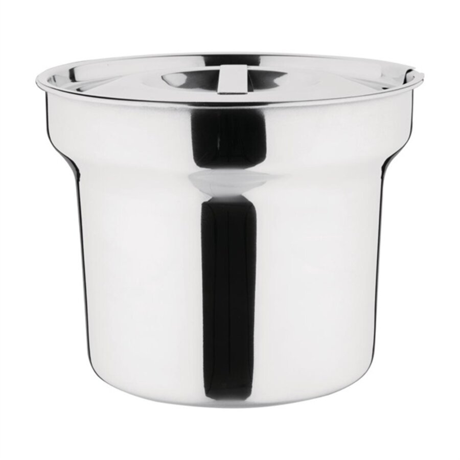 Marmite et couvercle en acier inoxydable pour bain-marie | 4 L | 17 (h) x 21,5 (Ø) cm