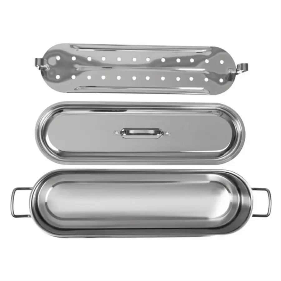 Visketel | RVS | 29cm | 2,35kg | Uitlekbord