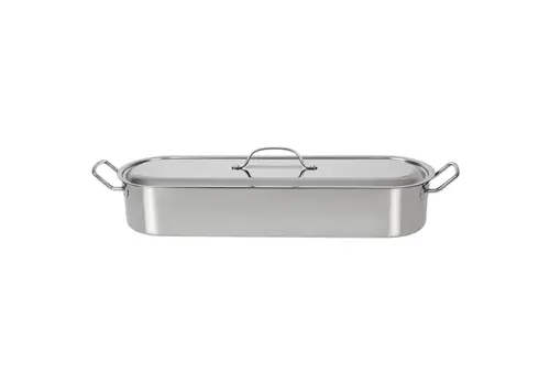  HorecaTraders Fischkessel | Edelstahl | 29 cm | 2,35 kg | Abtropfschale 