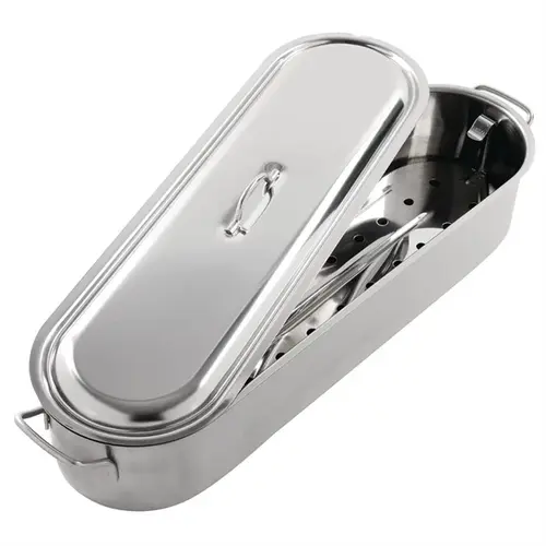  HorecaTraders Fish Pan with Insert | 50cm | 1.83kg | 10(h) x 50(w) x 15.5(d)cm 