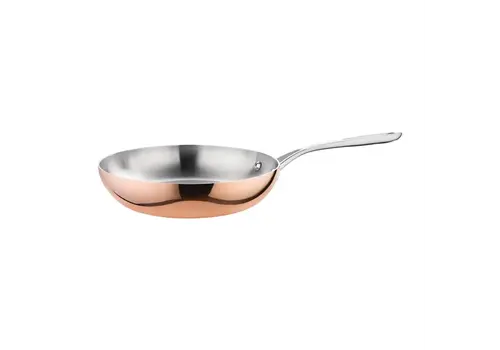 HorecaTraders Frying pan | Copper | Induction | 2.2L | 5.25(h) x 24(Ø)cm   HorecaTraders Frying pan | Copper | Induction | 2.2L | 5.25(h) x 24(Ø)cm