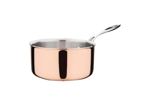 HorecaTraders Stielkasserolle | Kupfer | Induktionsgeeignet | 3,3 l | 10,25 cm (H) x 20 cm (Ø)   HorecaTraders Stielkasserolle | Kupfer | Induktionsgeeignet | 3,3 l | 10,25 cm (H) x 20 cm (Ø)