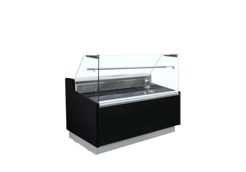 HorecaTraders Vitrine réfrigérée | Noire | Éclairée | -1 à +5 °C | 198 x 90,8 x 123,5 cm   HorecaTraders Vitrine réfrigérée | Noire | Éclairée | -1 à +5 °C | 198 x 90,8 x 123,5 cm