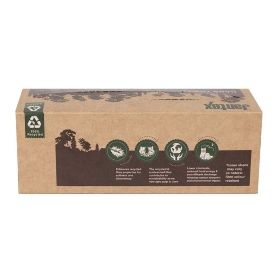 Jantex Green 100% Recycling-Handtuch, 1-lagig, 100 Blatt, 36 Stück