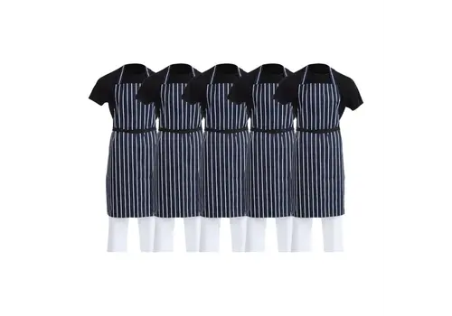 HorecaTraders Striped Chef's Jacket | Blue/White | 5 pieces 