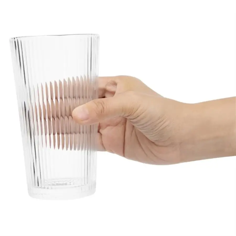 Trinkbecher | 390 ml | Kratzfest | Glas | 6er-Pack