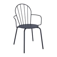 Fauteuils empilables | Acier | Bleu ardoise | 85,5 cm (H) x 58,8 cm (L) | Lot de 4