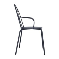 stapelbare armstoelen | staal | leisteenblauw | 85,5(h) x 58,8(b)cm | 4 stuks