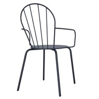 Fauteuils empilables | Acier | Bleu ardoise | 85,5 cm (H) x 58,8 cm (L) | Lot de 4