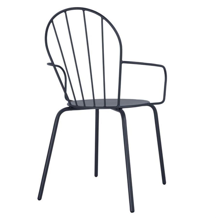 stackable armchairs | steel | slate blue | 85.5(h) x 58.8(w)cm | 4 pieces
