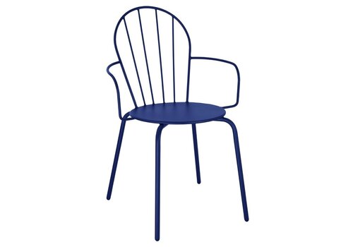  HorecaTraders stapelbare armstoelen | staal | donkerblauw | 85,5(h) x 58,8(b)cm | 4 stuks 
