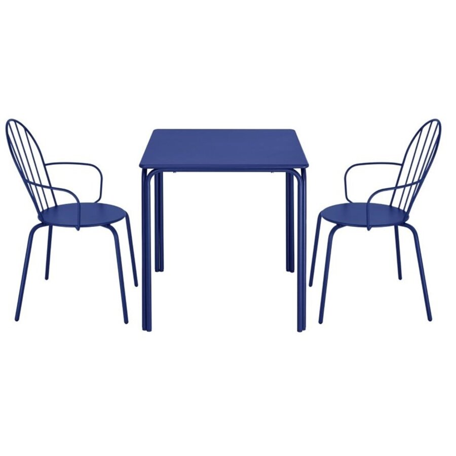 Fauteuils Bolero Adeline bleu foncé (4 pièces)