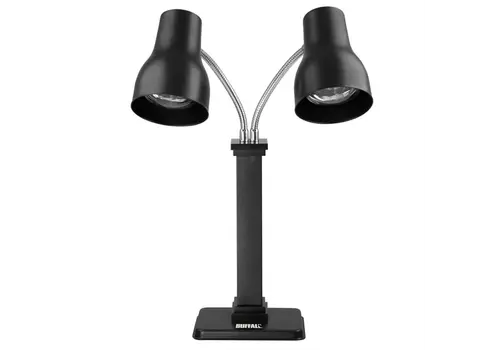  HorecaTraders dubbele warmtelamp rvs | verstelbaar | 66x28x66cm  | 2x 250W 