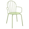 HorecaTraders Fauteuils empilables | acier | vert clair | 85,5 cm (h) x 58,8 cm (l) | 4 pièces