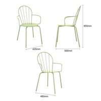 Stapelbare Sessel | Stahl | Hellgrün | 85,5 (H) x 58,8 (B) cm | 4 Stück