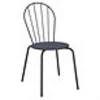 Chaises empilables | Acier | Bleu ardoise | 85,5 cm (H) x 48 cm (L) | Lot de 4