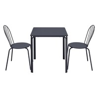 Chaises empilables | Acier | Bleu ardoise | 85,5 cm (H) x 48 cm (L) | Lot de 4