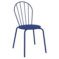 Chaises empilables | Acier | Bleu foncé | 85,5 cm (H) x 48 cm (L) | Lot de 4