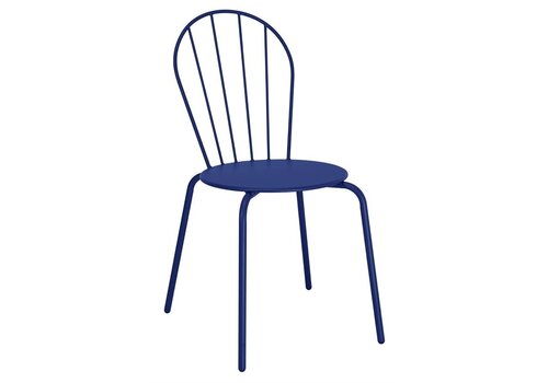 HorecaTraders stackable chairs | steel | dark blue | 85.5(h) x 48(w)cm | 4 pieces 