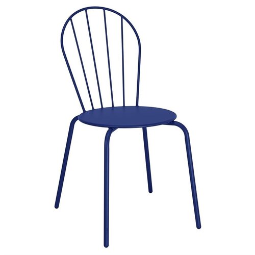  HorecaTraders Chaises empilables | Acier | Bleu foncé | 85,5 cm (H) x 48 cm (L) | Lot de 4 