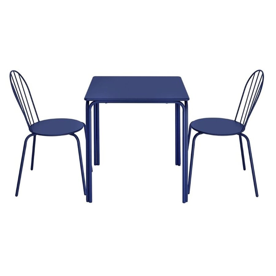 stapelbare stoelen | staal | donkerblauw | 85,5(h) x 48(b)cm | 4 stuks