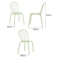 stackable chairs | steel | light green | 85.5(h) x 48(w)cm | 4 pieces