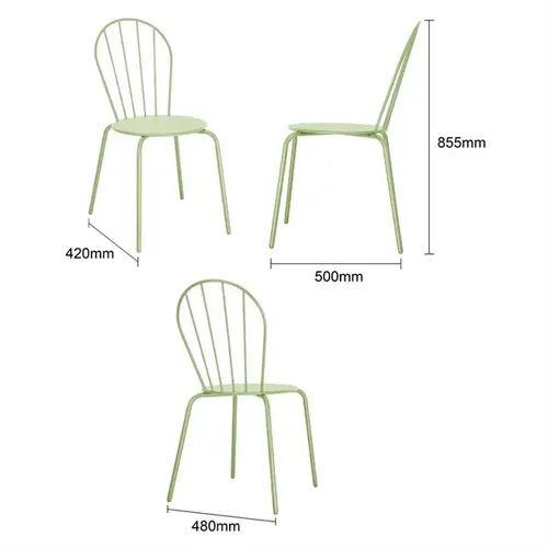  HorecaTraders stackable chairs | steel | light green | 85.5(h) x 48(w)cm | 4 pieces 