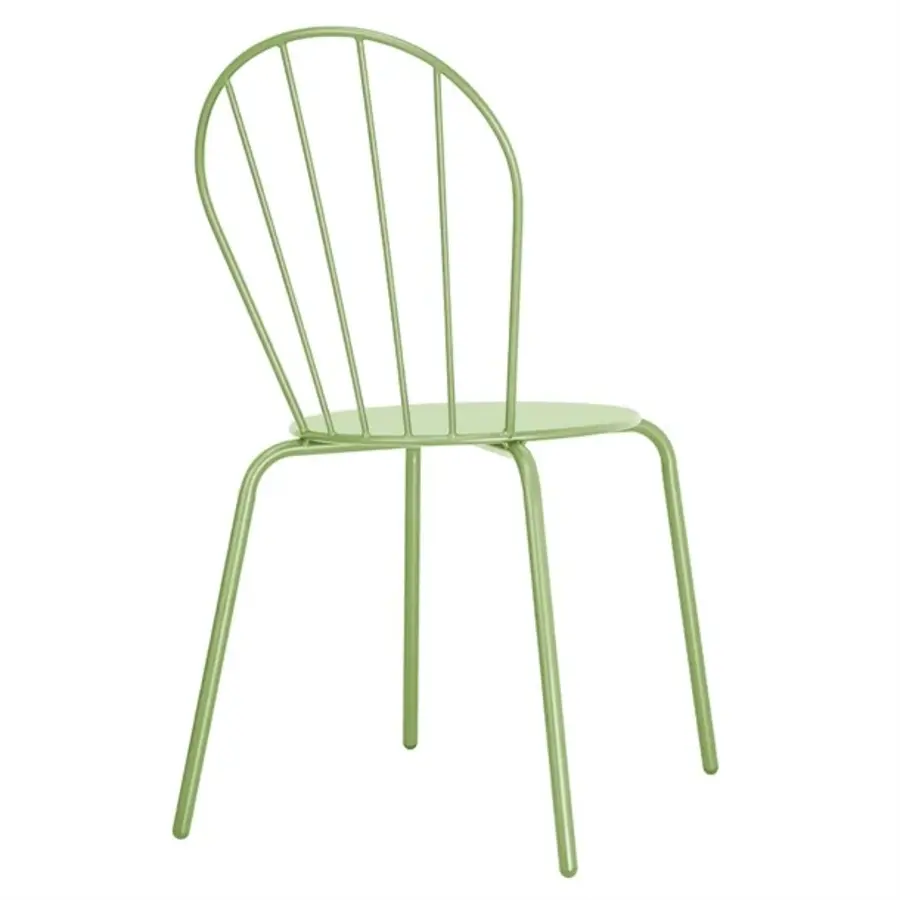 stapelbare stoelen | staal | lichtgroen | 85,5(h) x 48(b)cm | 4 stuks
