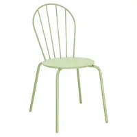 Chaises empilables | Acier | Vert clair | 85,5 cm (H) x 48 cm (L) | Lot de 4