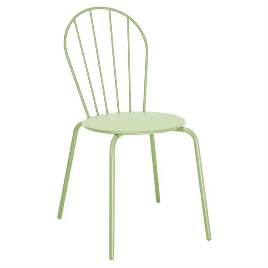 stackable chairs | steel | light green | 85.5(h) x 48(w)cm | 4 pieces