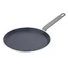 HorecaTraders Crêpière en aluminium 25 cm | Antiadhésive en Téflon | Compatible four et induction