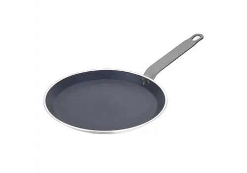  HorecaTraders Crêpière en aluminium 25 cm | Antiadhésive en Téflon | Compatible four et induction 