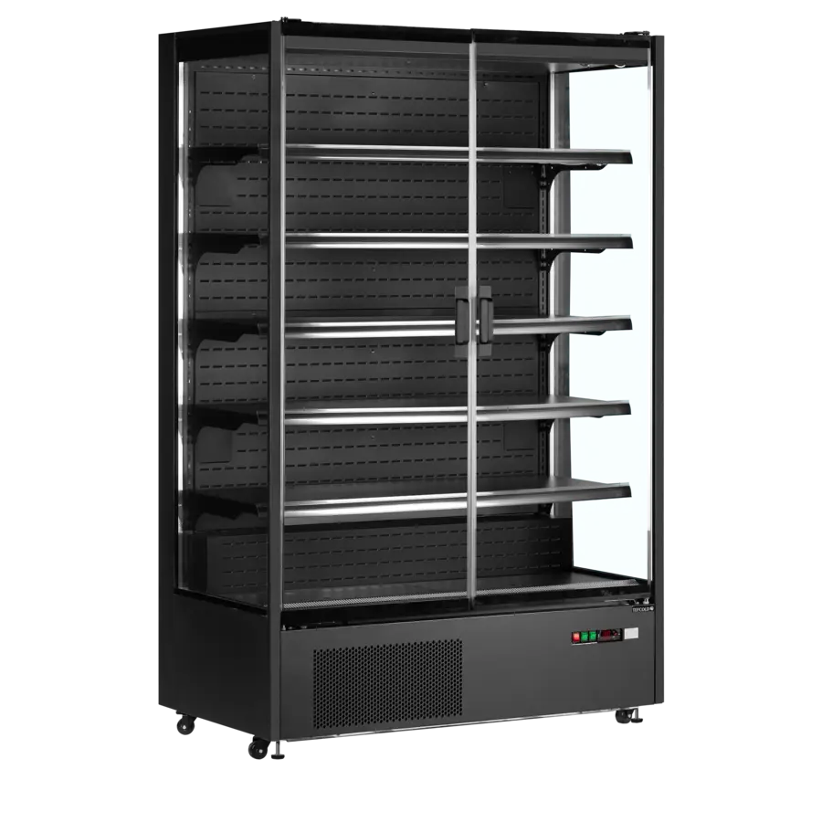 Black multi-deck cooler | 2 glass doors | 764L | 1310x740x2050 mm