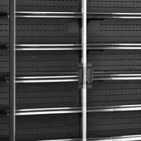 Glacière noire à plusieurs compartiments | 2 portes vitrées | 764 L | 1310 x 740 x 2050 mm