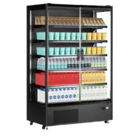 zwarte multideckkoeler | 2 glazen deuren | 764L | 1310x740x2050 mm