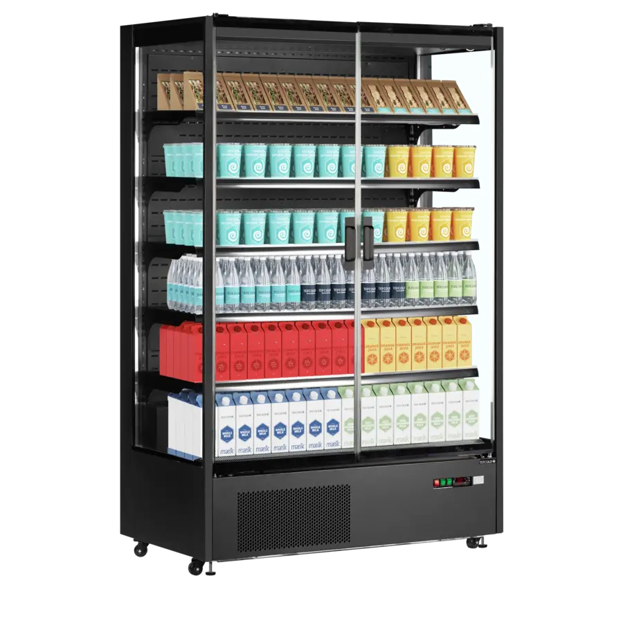 Black multi-deck cooler | 2 glass doors | 764L | 1310x740x2050 mm