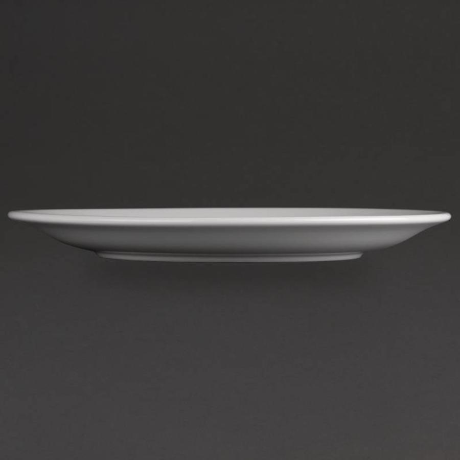 Assiette en porcelaine à bord étroit | 25 cm (12 pièces)