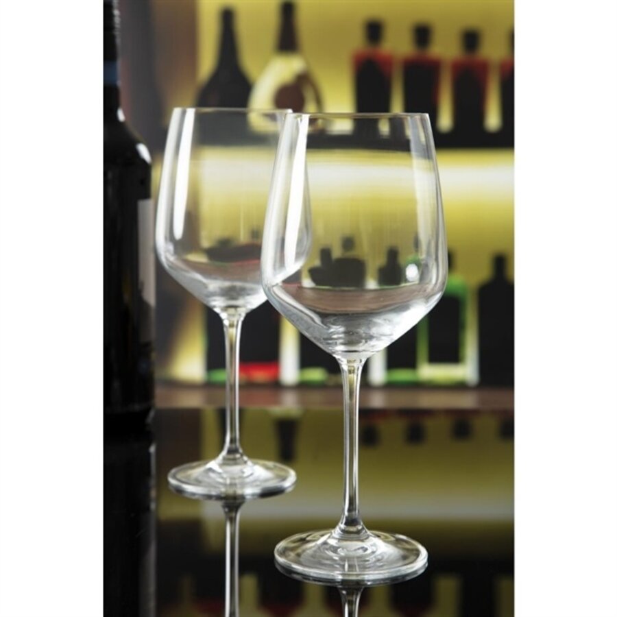 Olympia Chime Wine Glasses 62 cl – Set of 6, Contemporary Crystal