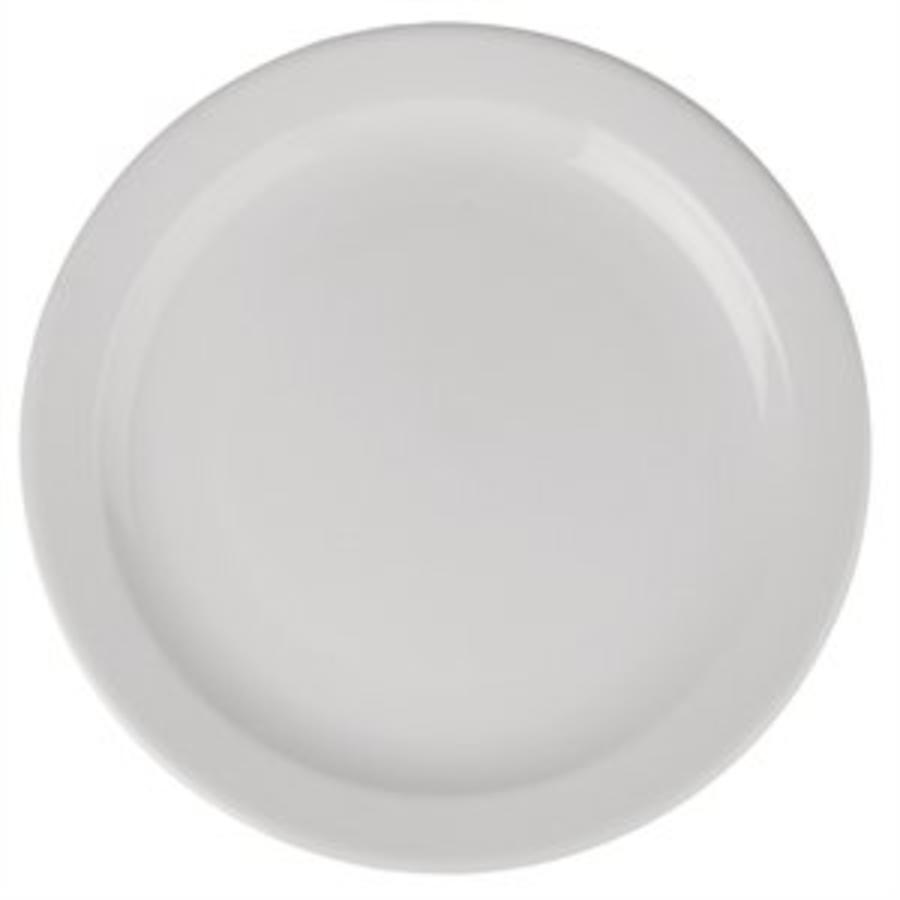 Assiette en porcelaine à bord étroit | 25 cm (12 pièces)