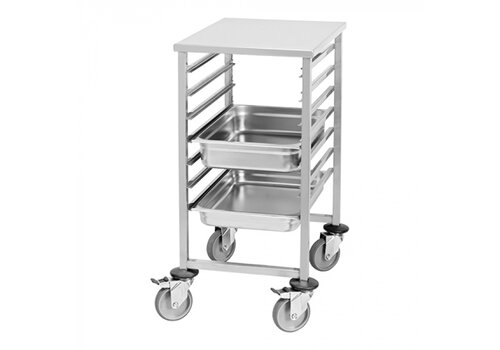  HorecaTraders Chariot à étagères | Acier inoxydable | Hauteur : 90 cm 